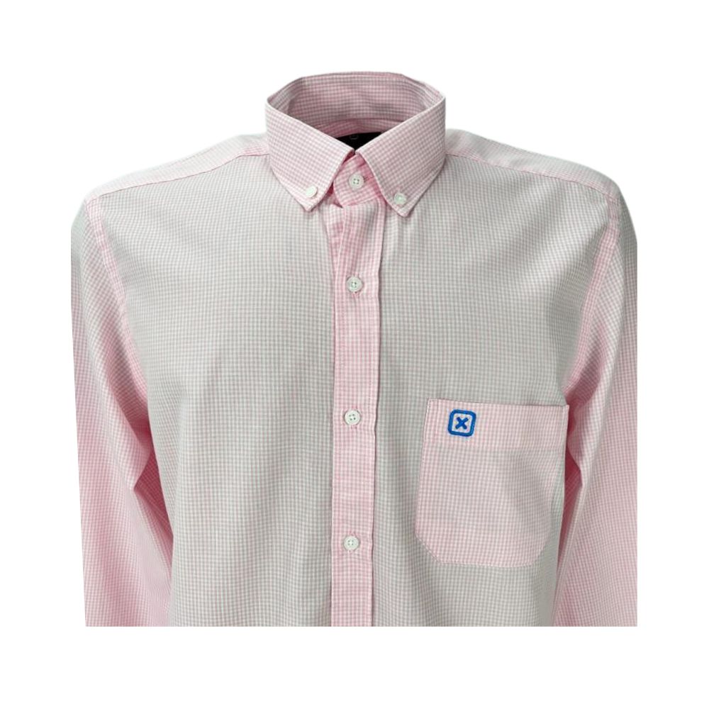 Camisa Masculina TXC Manga Longa Xadrez Rosa Ref 2768L Badana