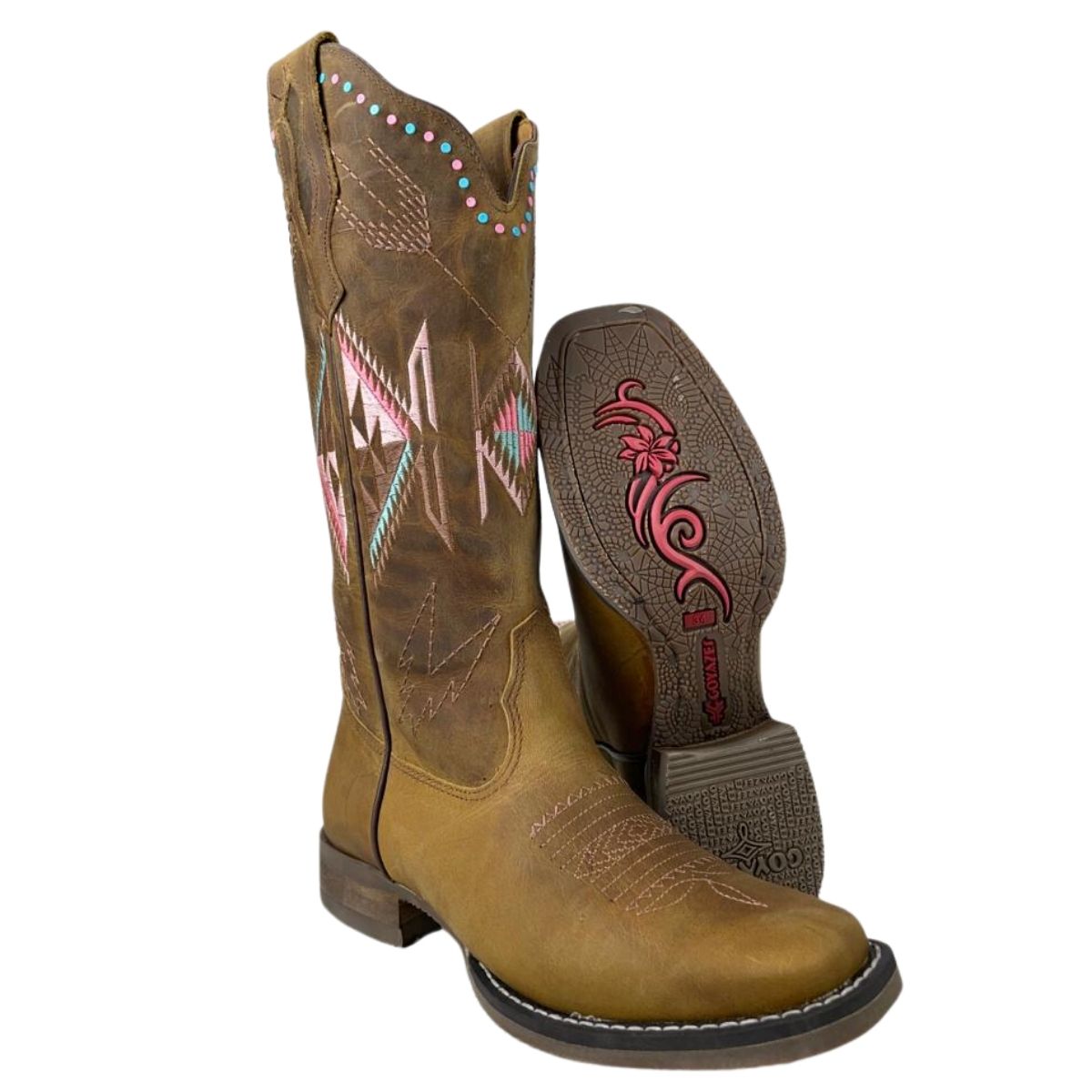 Bota Texana Feminina Goyazes Couro Dallas Flex Ref.233202-CF