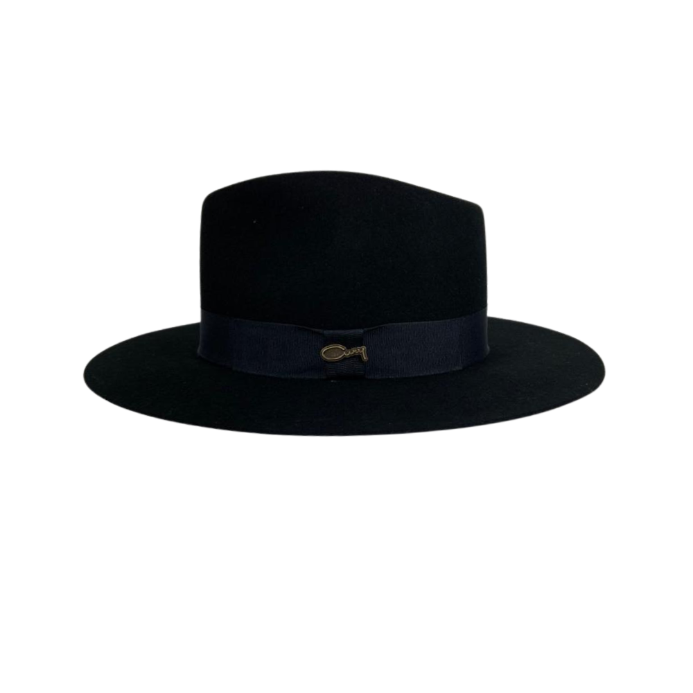 Chapéu Social Cury Indiana Jones Preto Aba 7 Ref. Pl16 Badana