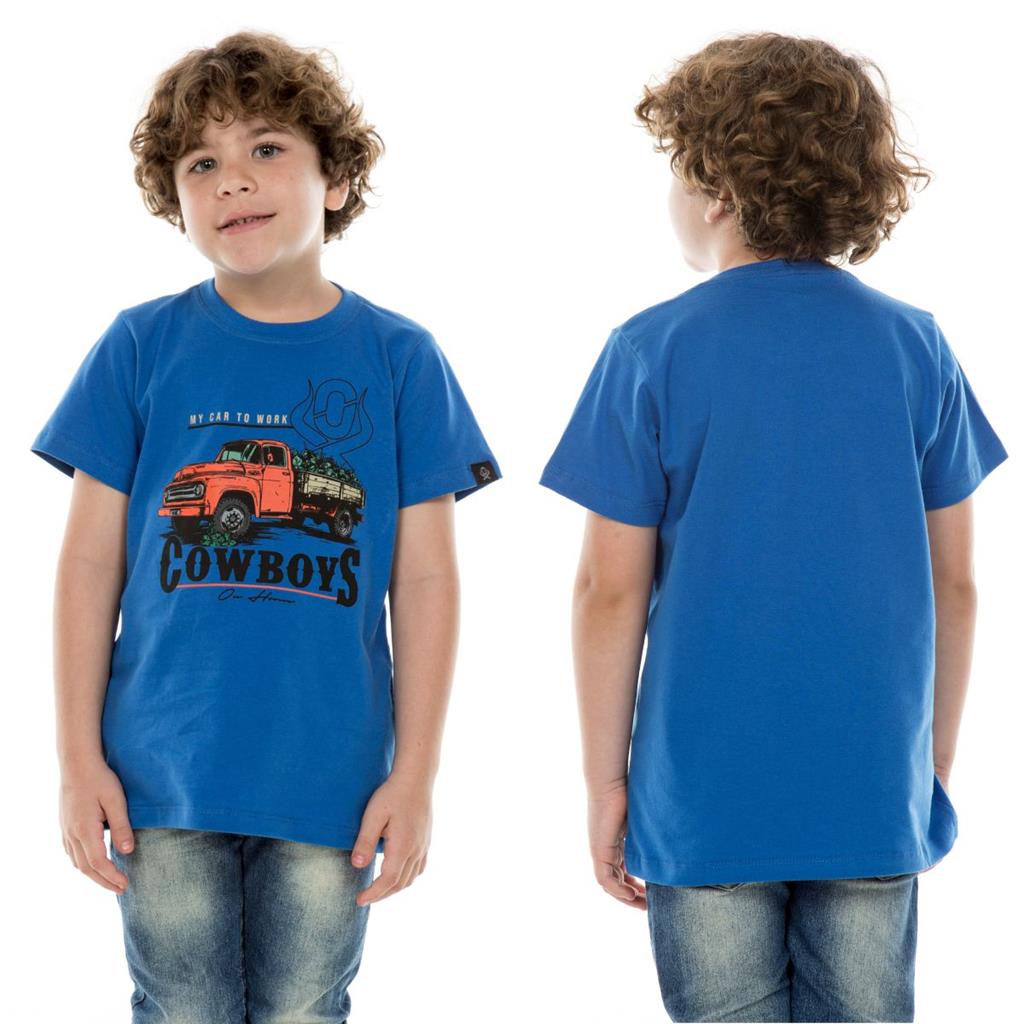 Camiseta Infantil Ox Horns Manga Curta Azul Ref. 5200