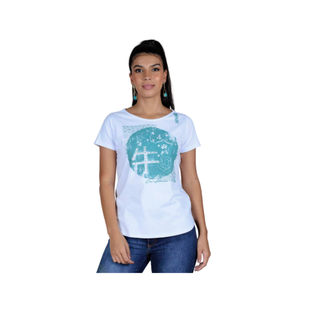 Camiseta Feminina Ox Horns T Shirt Branca REF 6155