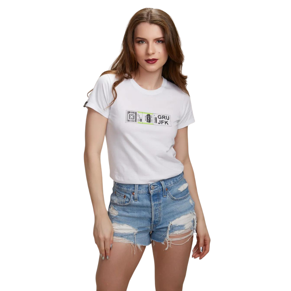 Camiseta Feminina Txc Custom Branco Ref. 50160