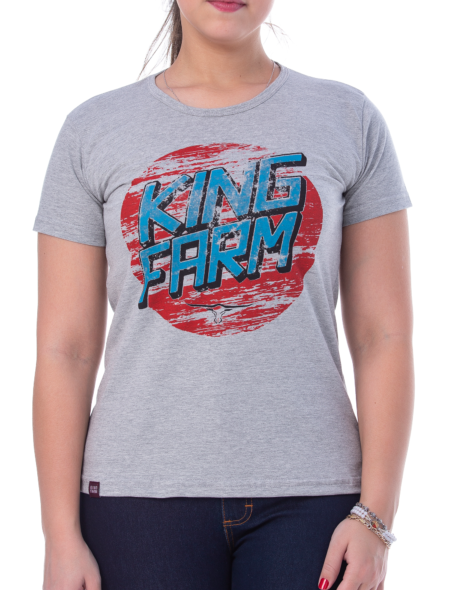 Camiseta King Farm Feminina Cinza