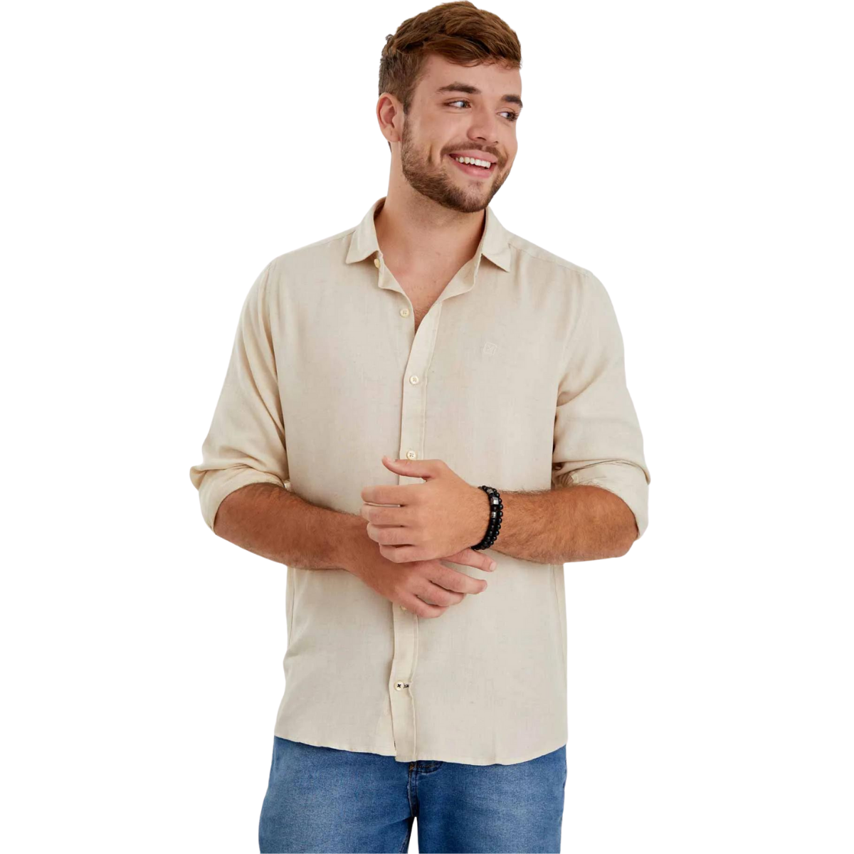 Camisa masculina TXC Extra Manga Longa Bege - REF: 2797 L