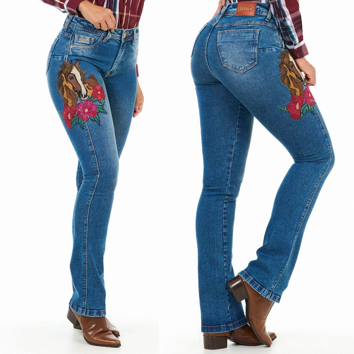 Calça Feminina Stabulos Bootcut Bordado Horse Ref. STB272