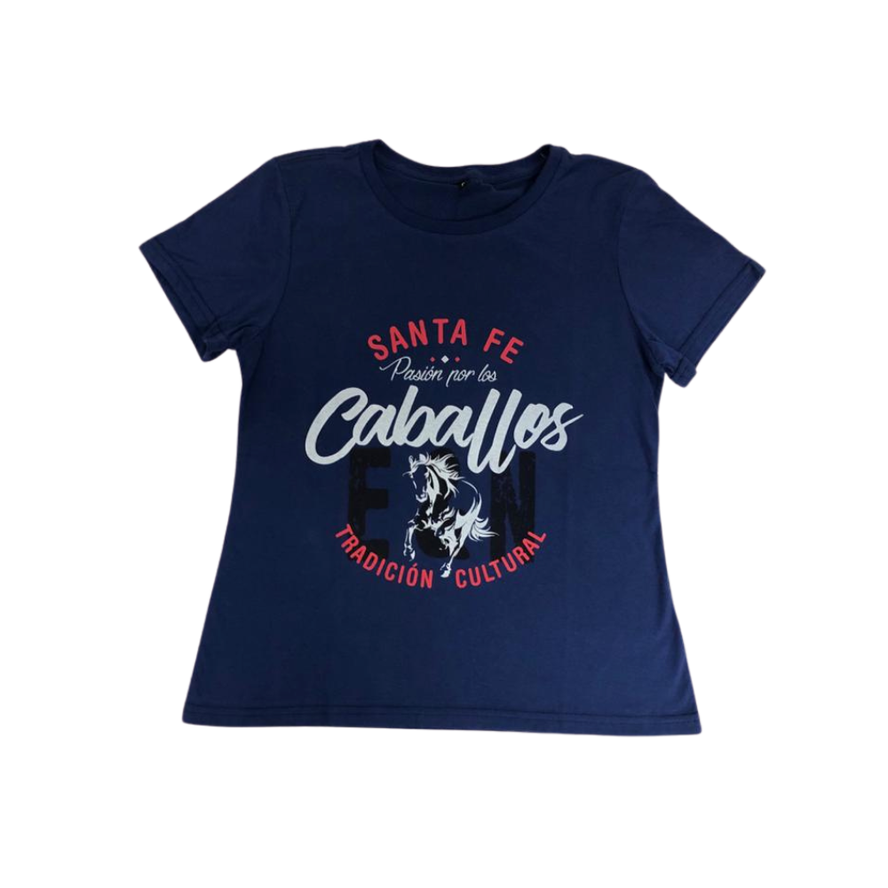 Camiseta Feminina Santa Fé Caballos Azul
