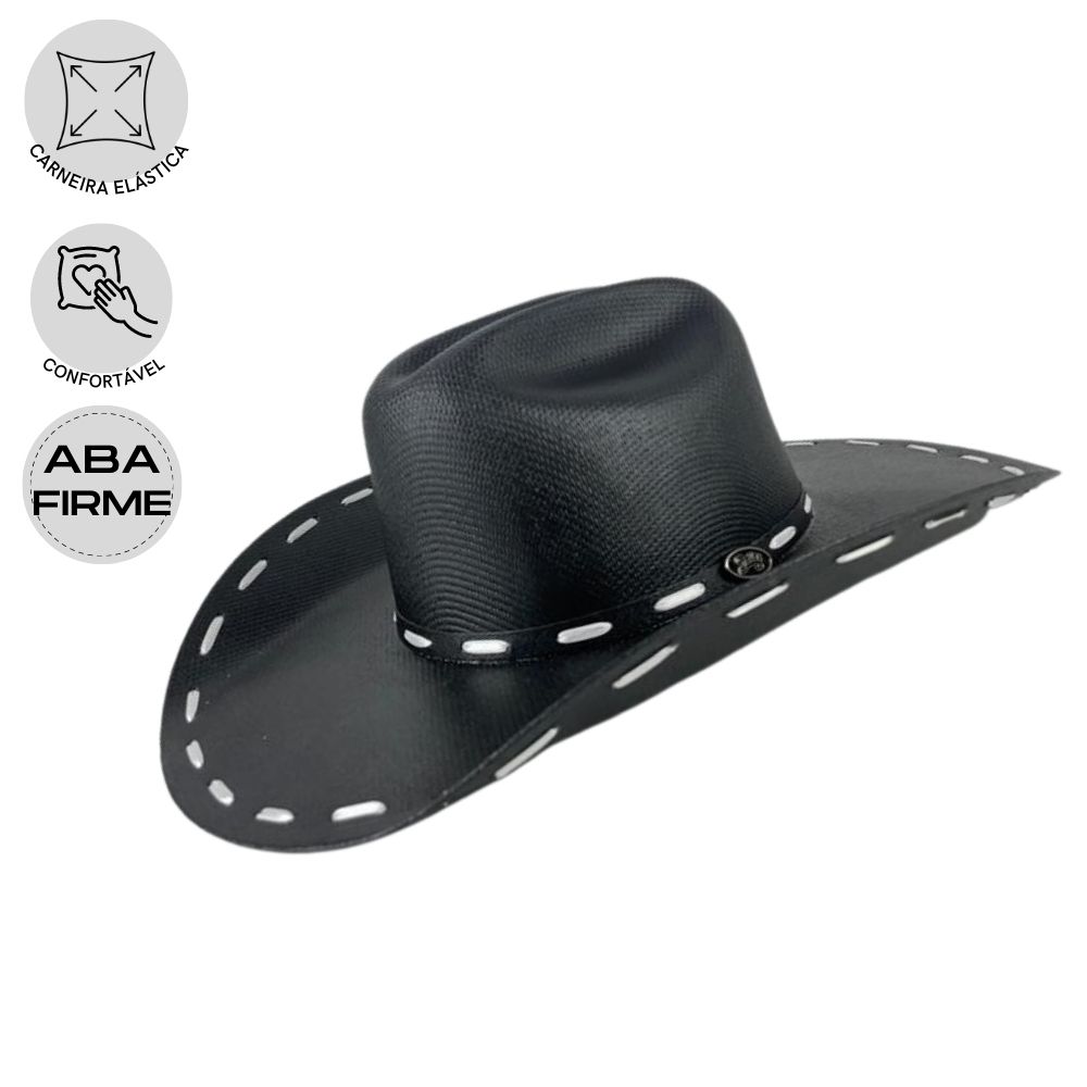 Chapéu Feminino Country Dallas Arizona Preto - Ref.15000 - Badana