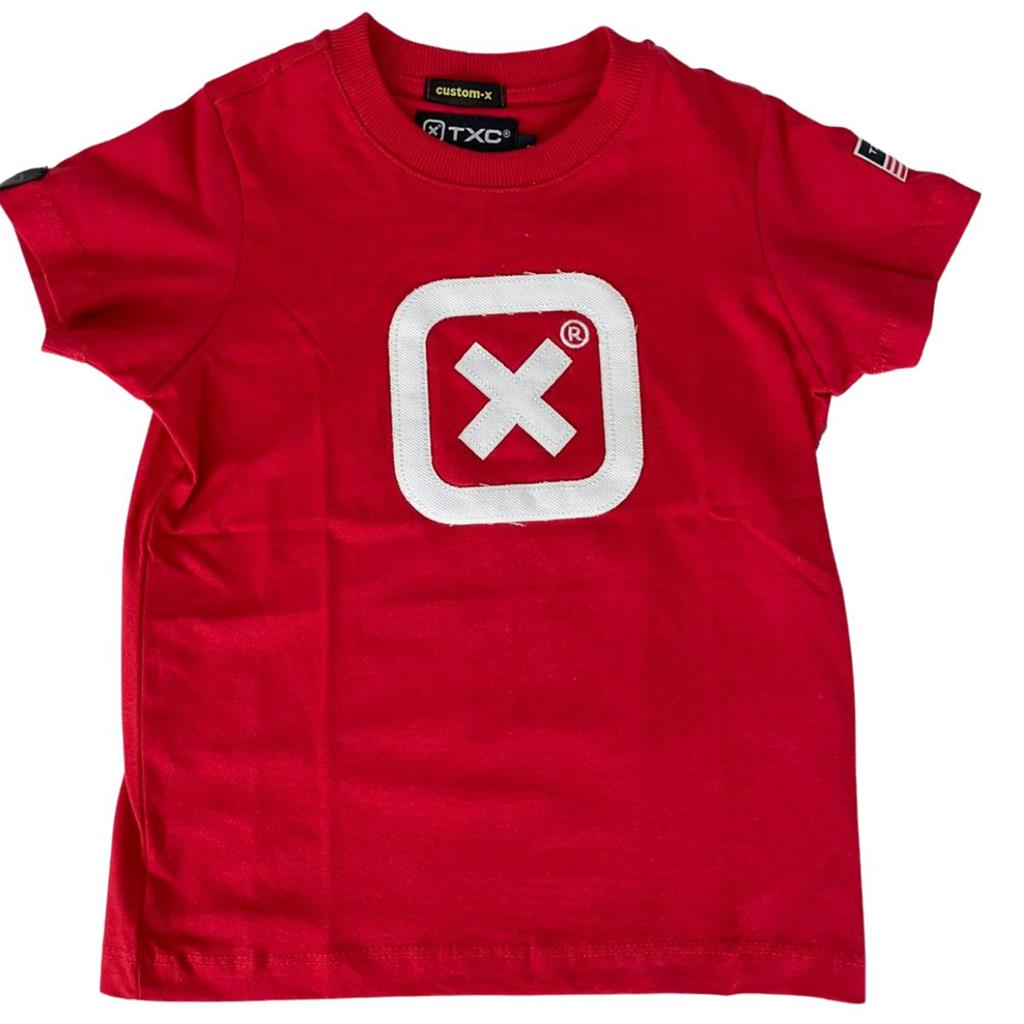 Camiseta Infantil TXC Custom Bordado Vermelha - Ref.197311
