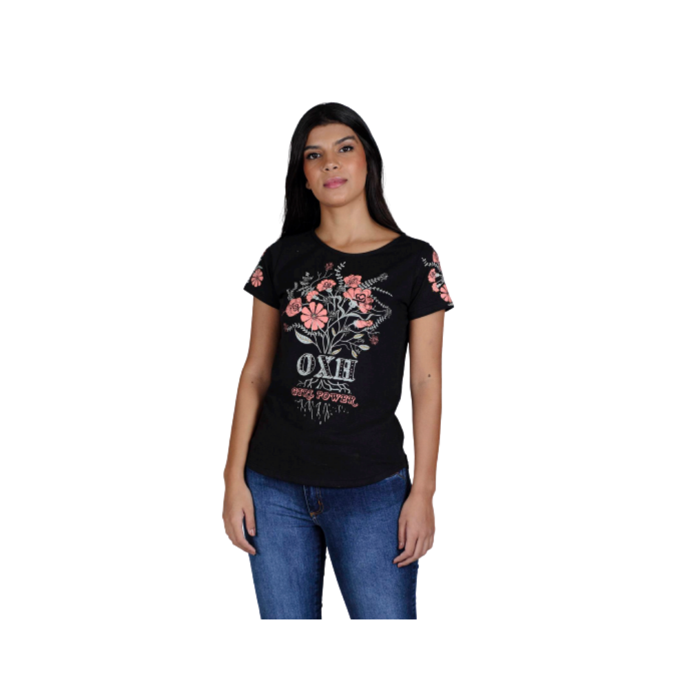 Camiseta Feminina Ox Horns T Shirt Preta REF 6196