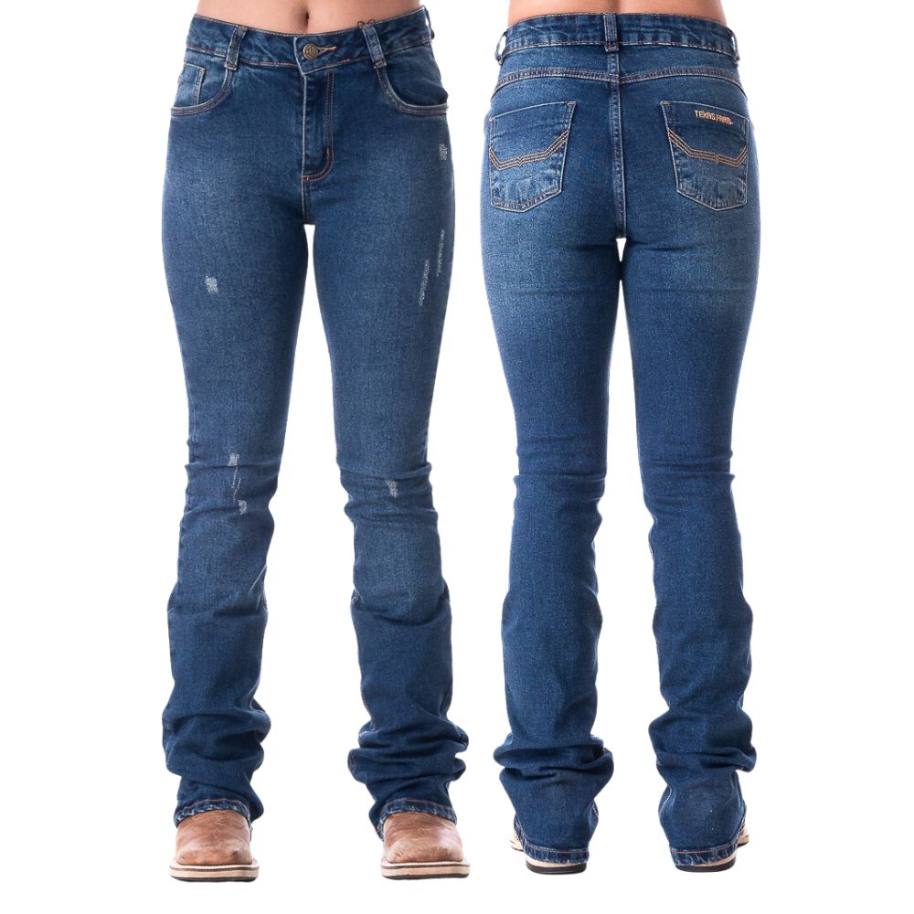 Calça Feminina Texas Farm Jeans Flare Wash Basic Ref. PDF026