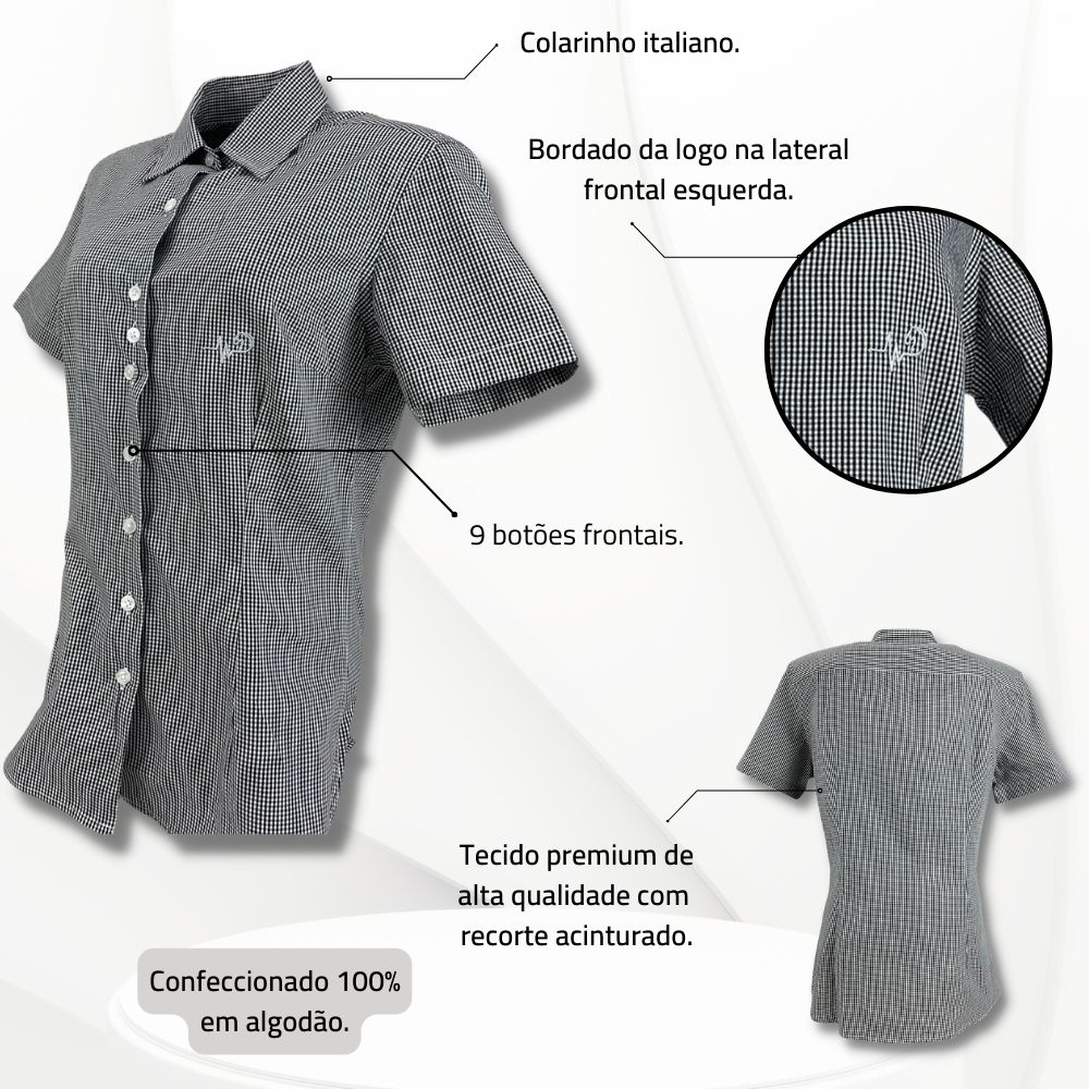 Camisa Feminina Made in Mato Xadrez - A maior loja country do Brasil.