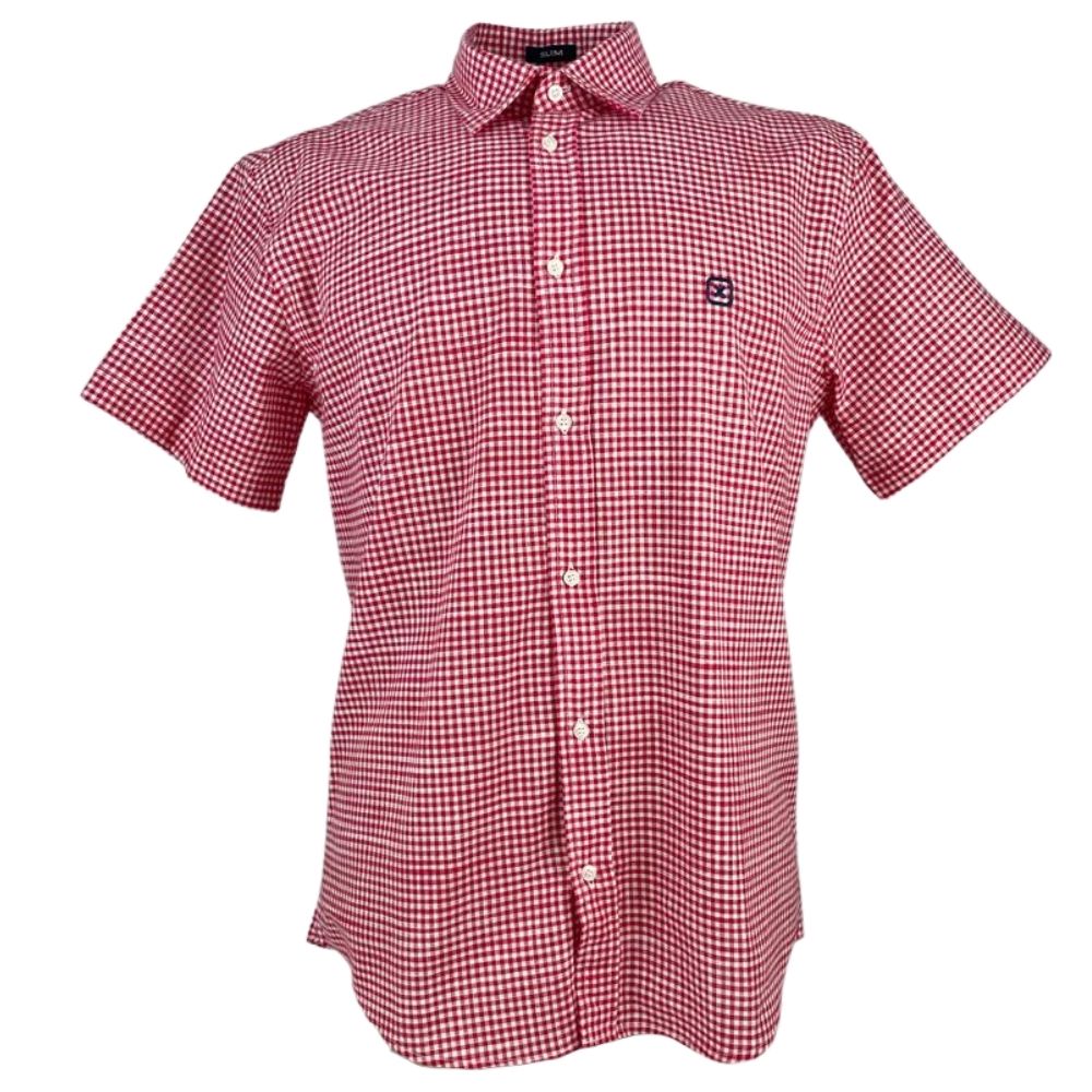 Camisa Masculina TXC Manga Curta Xadrez Vermelho Ref. 29085C