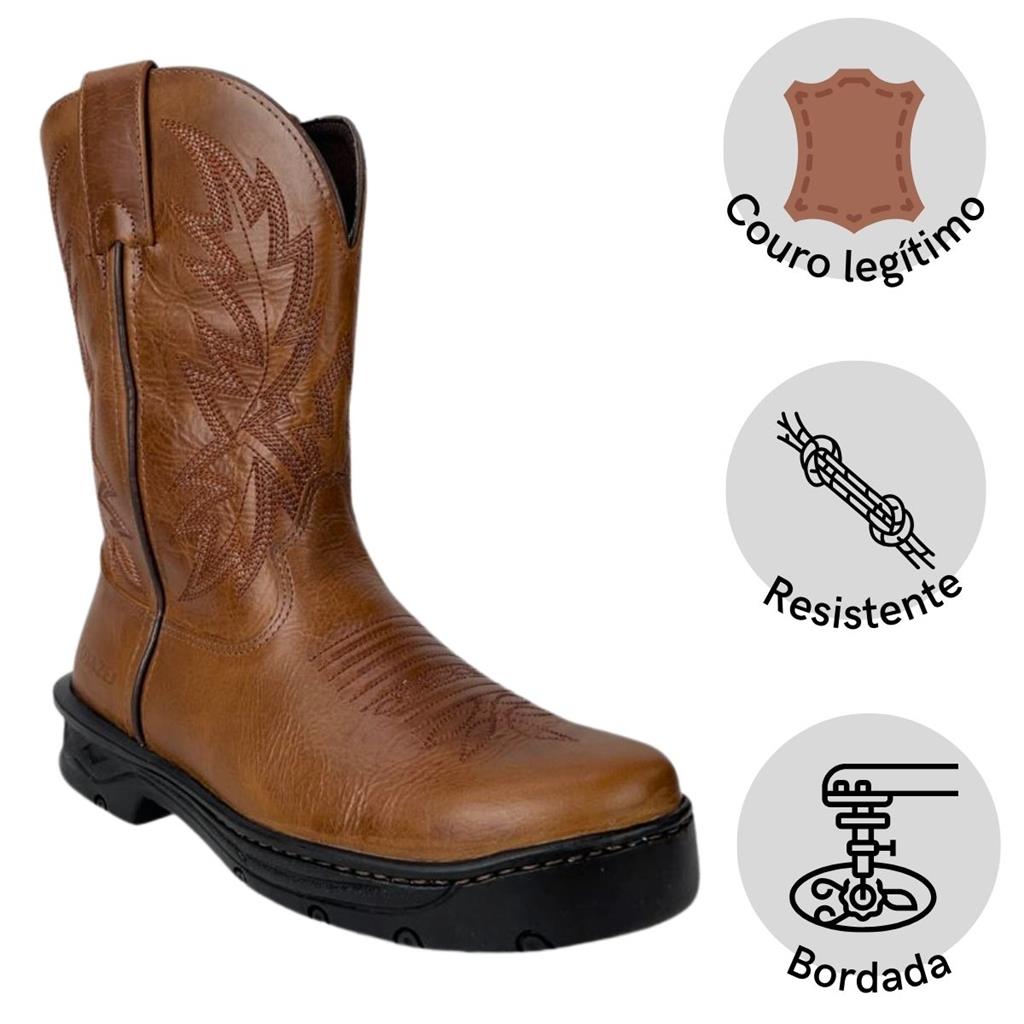 Bota Tênis Masculina Goyazes Couro Atlanta Bico Redondo - Ref. 239402 ...