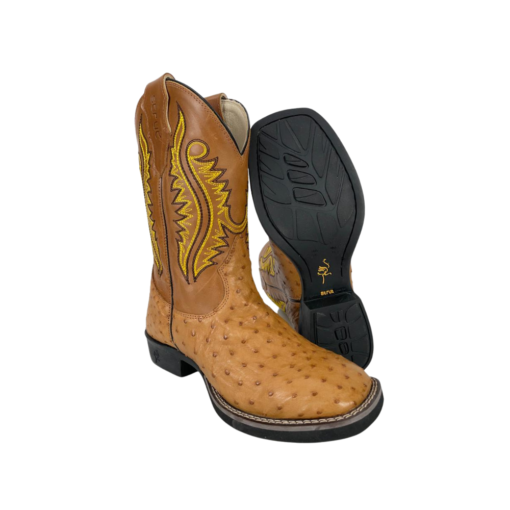 Bota Texana Masculina Strut Western Avestruz Ref. 011NEW