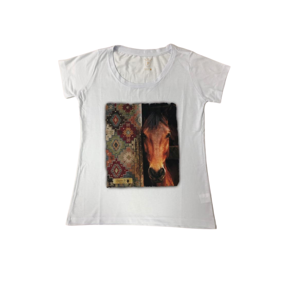 Camiseta Feminina Santa Fé Cavalo Branco