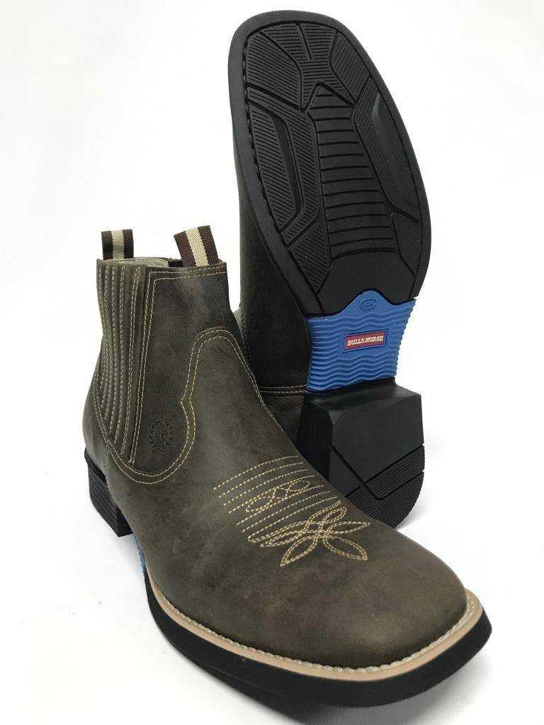 Bota Botina Country Masculina Bulls Horse Bico Quadrado