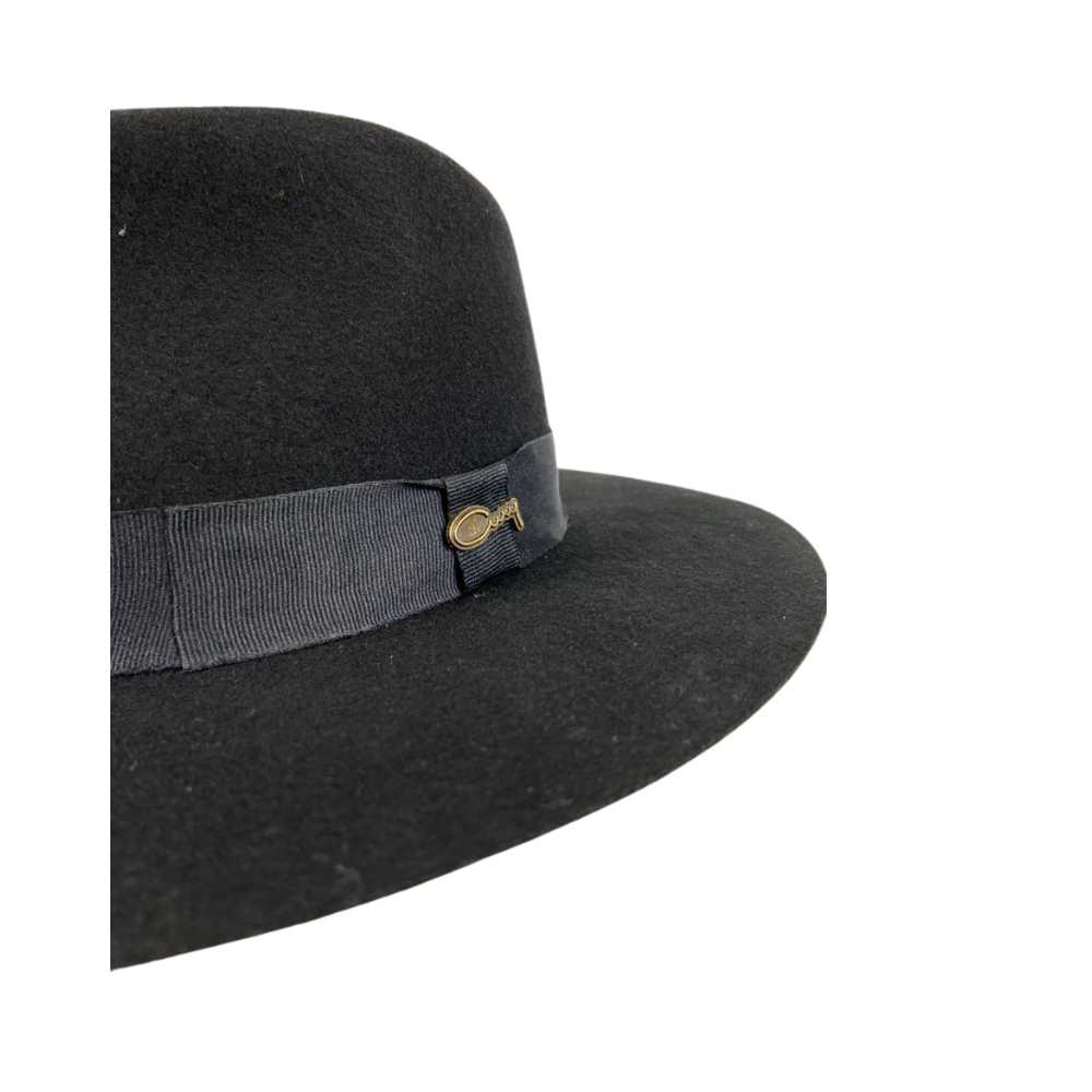 Chapéu Social Cury Indiana Jones Preto Aba 7 Ref. Pl16 Badana