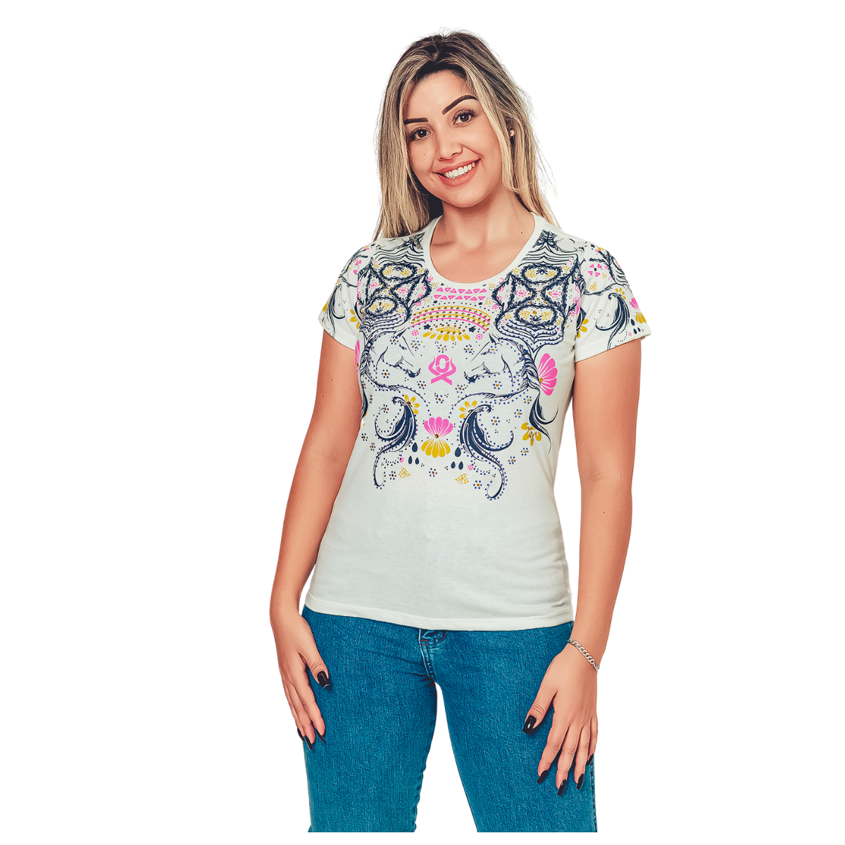 Camiseta Feminina Ox Horns Vênus Creme – Ref.  6281