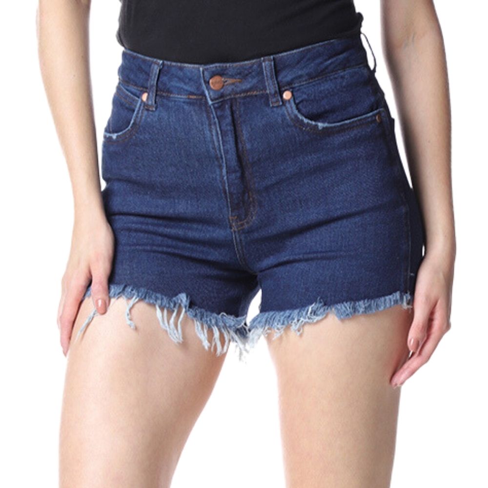 Shorts Jeans Feminino Wrangler Barra Desfiada Ref.WF6583UN