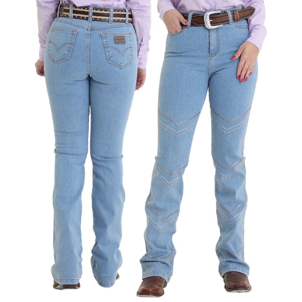 Calça Feminina Pura Raça Delavê Brilho Etnica 07 0001 Badana