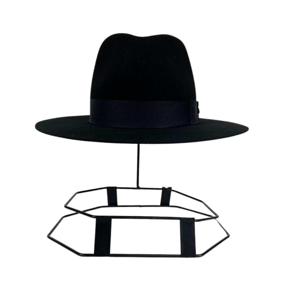 Chapéu Social Cury Indiana Jones Preto Aba 7 Ref. Pl16 Badana