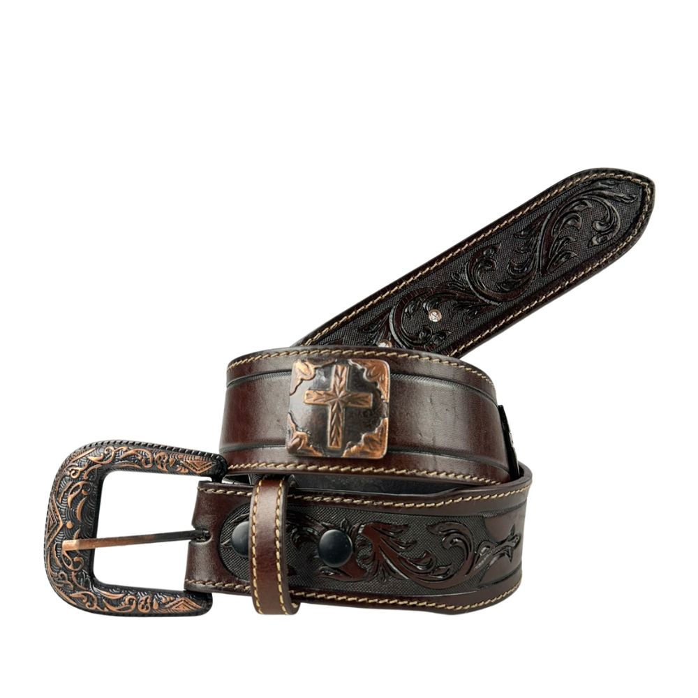 Cinto Masculino Pyramid Country Marron Bordado Ref: 7864