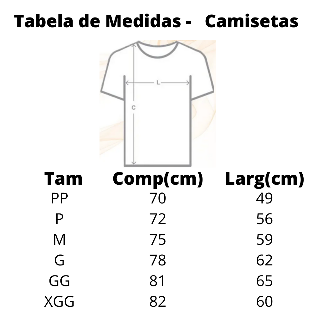 medidas camisetas masculinas