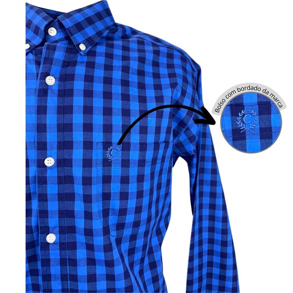 Urban classics Camisa Xadrez Básica Azul