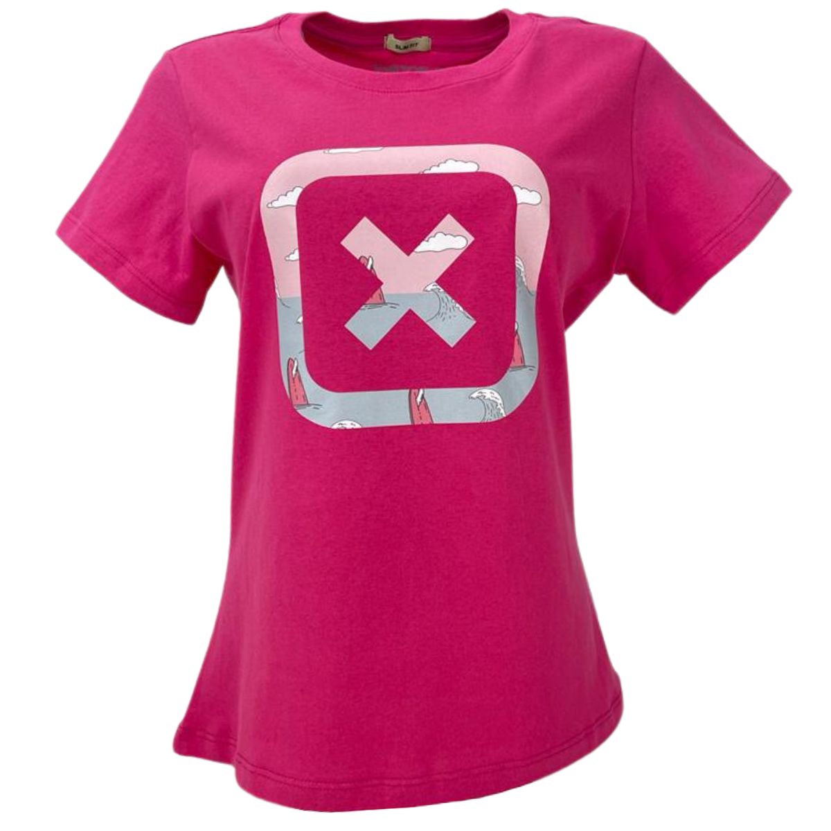 Camiseta Feminina TXC Custom Estampada Rosa Choque Ref. 50455