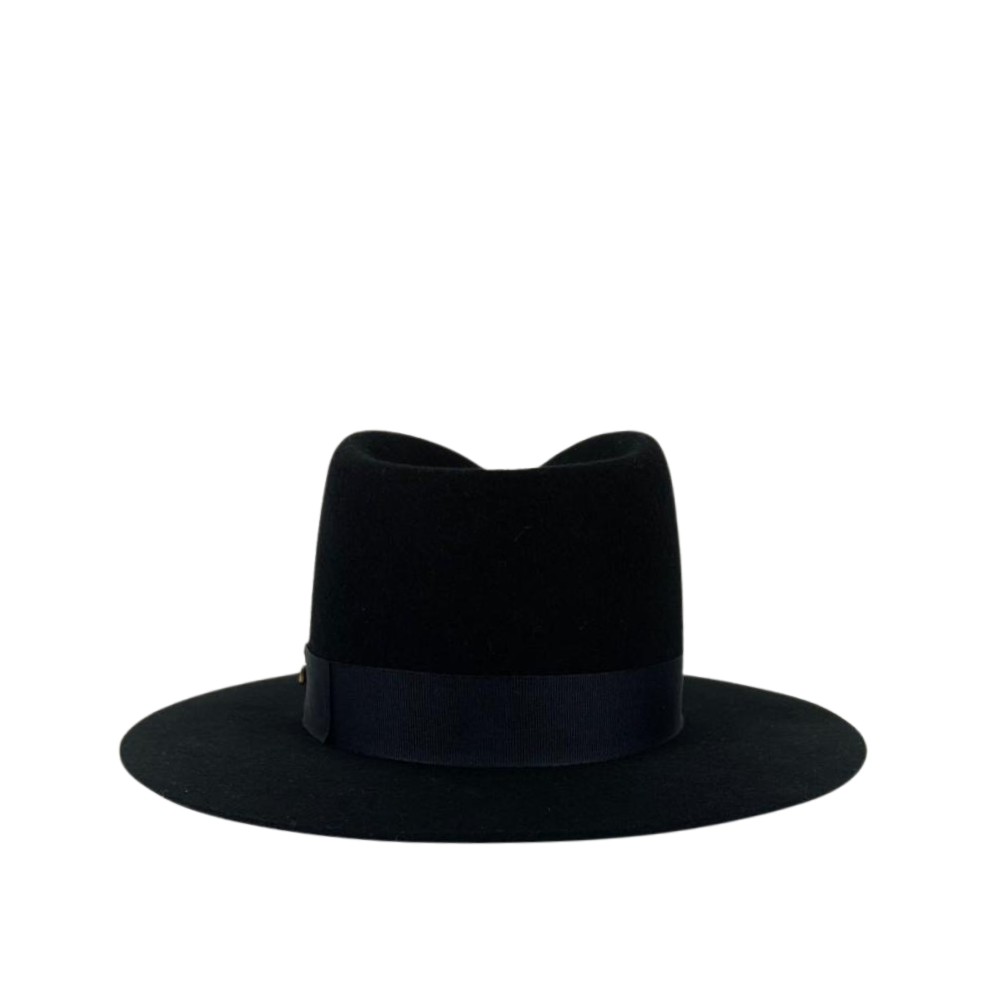 Chapéu Social Cury Indiana Jones Preto Aba 7 Ref. Pl16 Badana