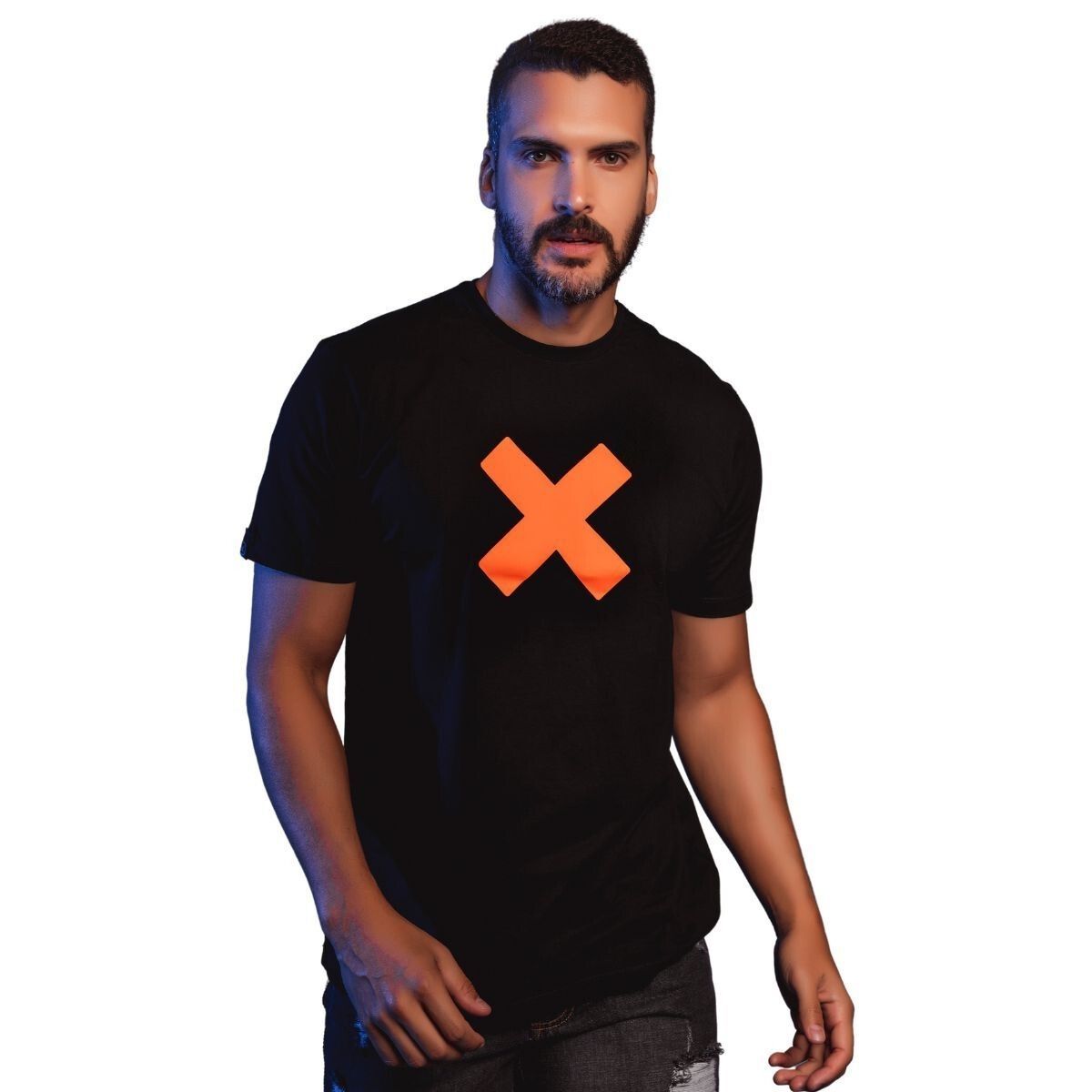 CAMISETA MASCULINA TXC PRETA CUSTOM LOGO X NEON 191296 - Moda