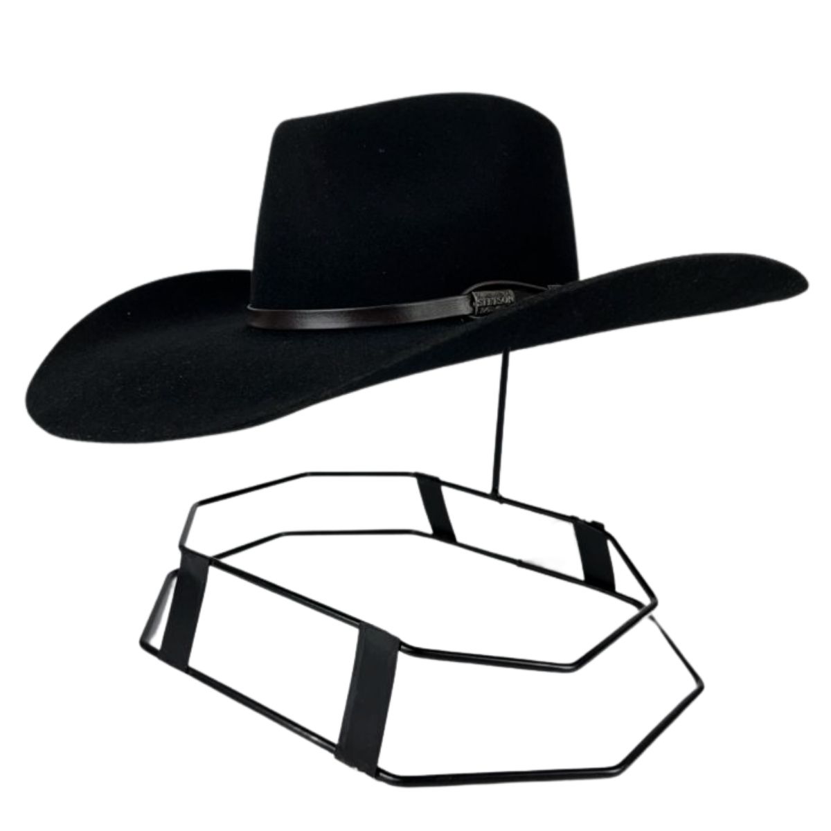 Chapéu Country Stetson Preto Carneira em Couro Ref. 64421