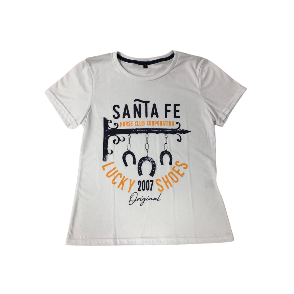 Camiseta Feminina Santa Fé Branco Horse Clube Corporation