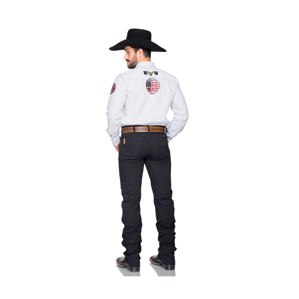 Calça branca country masculina hot sale