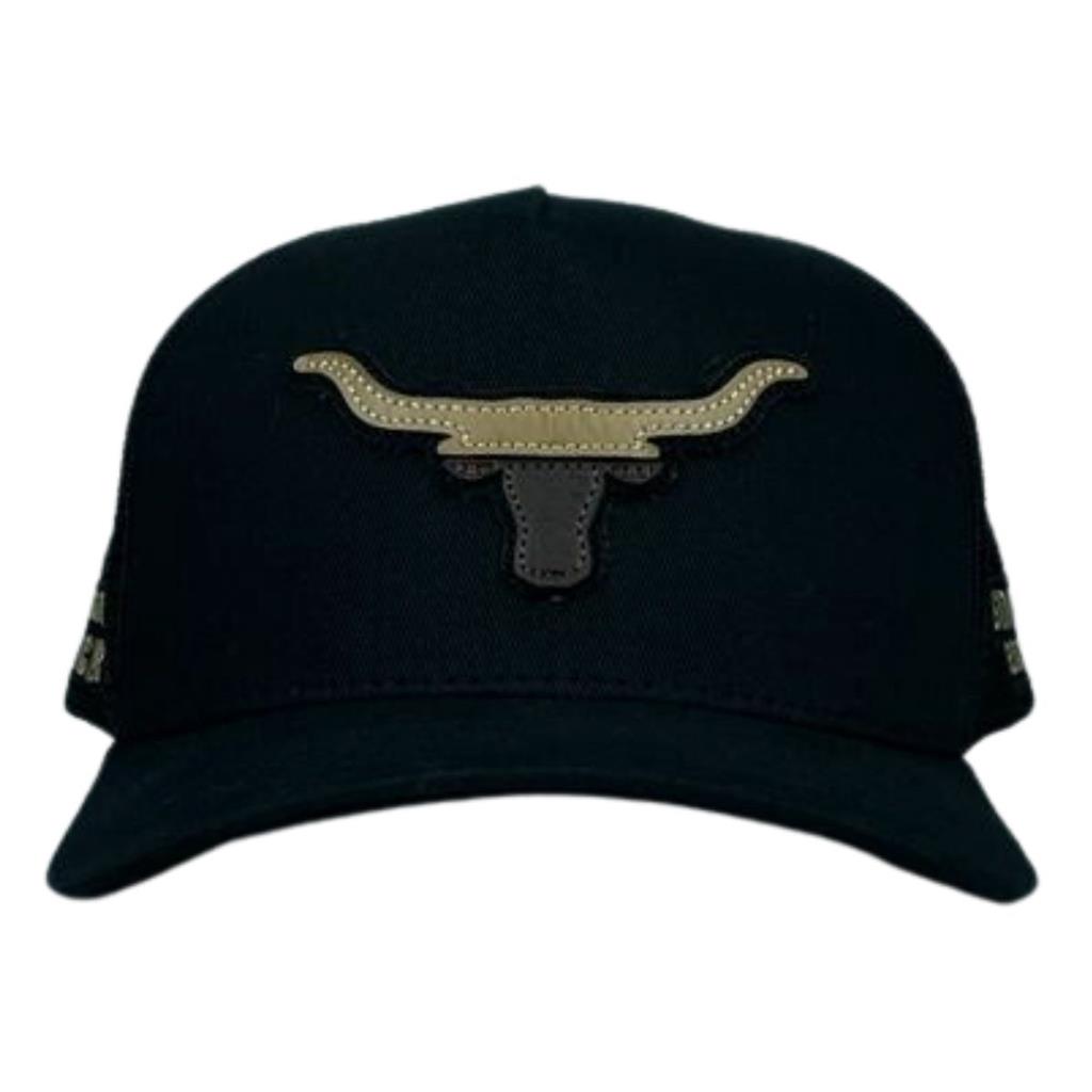 Boné Preto Longhorn Truck Boi Bordado - Ref. KL 0001