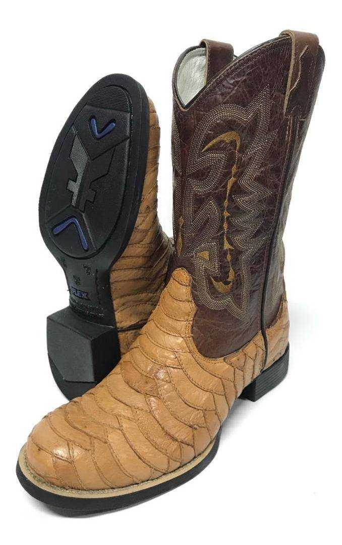 Bota Goyazes Texana Country Masculina Couro De Avestruz