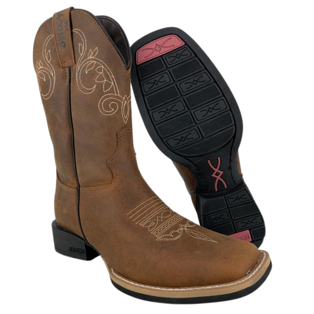 Bota Texana Feminina Jácomo Crazy Amêndoa - Ref. 1011/UF