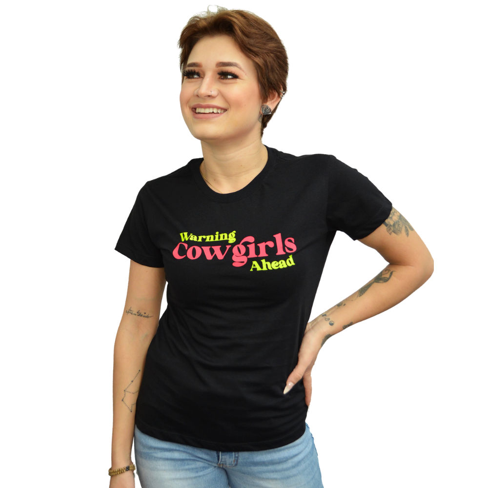 Camiseta Feminina Os Moiadeiros Preta C/ Neon Ref: CMF 2178