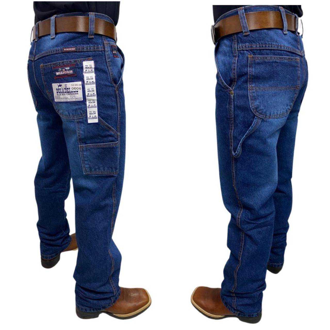Calça Jeans Masculina Carpinteira Os Boiadeiros 100% Algodão