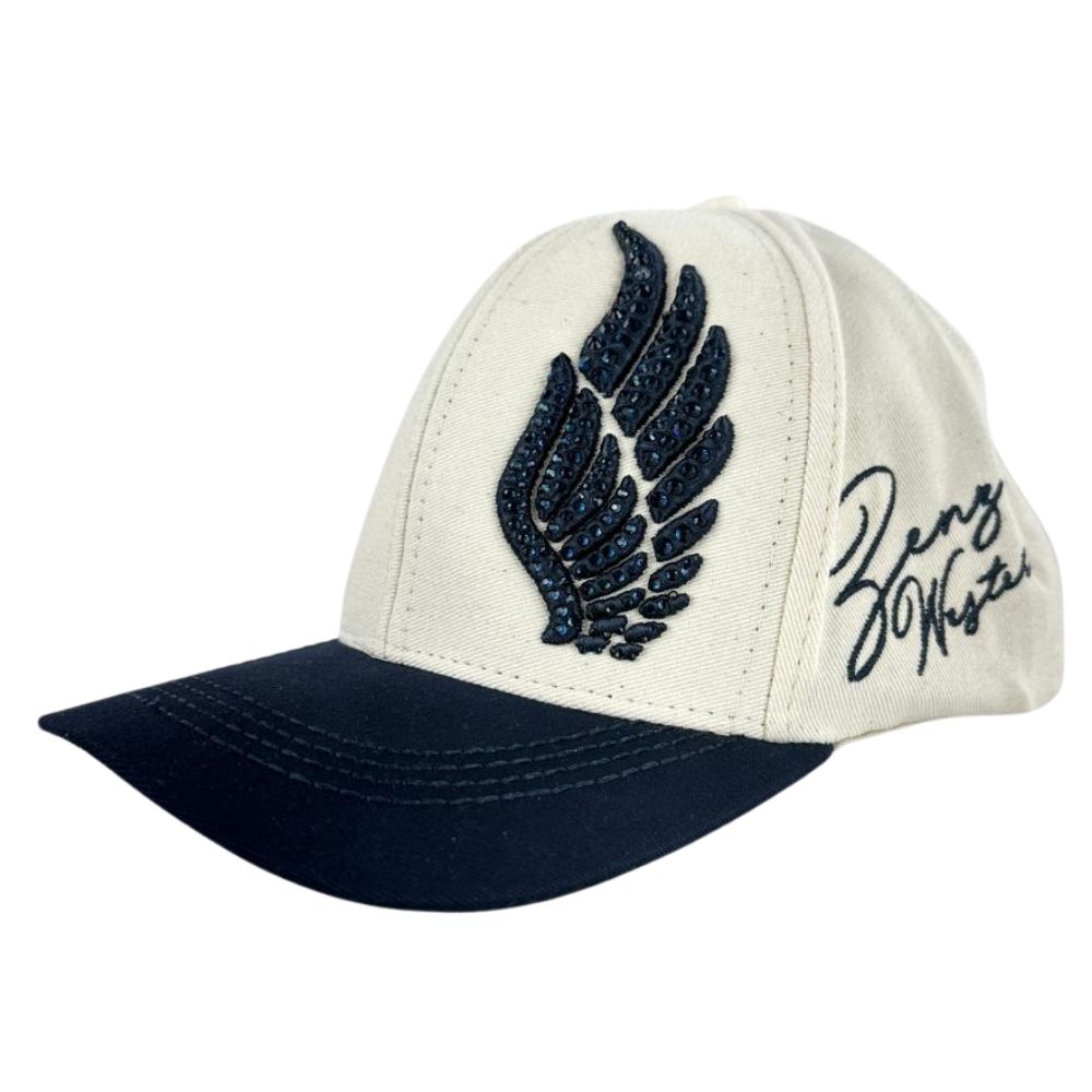 Boné Feminino Zenz Western Old Blue Bege Claro E Azul Marinho Bordado Logo Com Strass - Ref. 1520 - ZW0225066