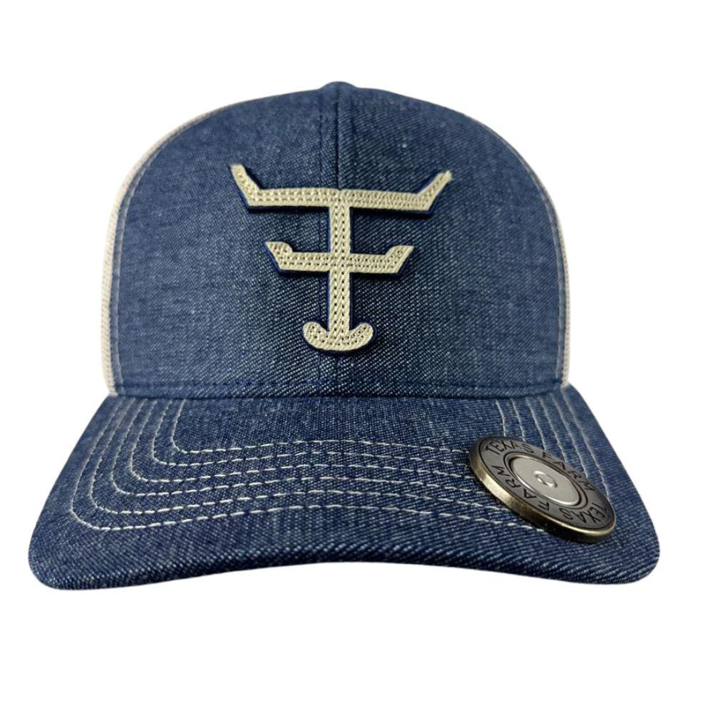 Boné Texas Farm Shot Hat Jeans Com Abridor de Garrafa e Logo Bordado Bege - Ref. TF1025