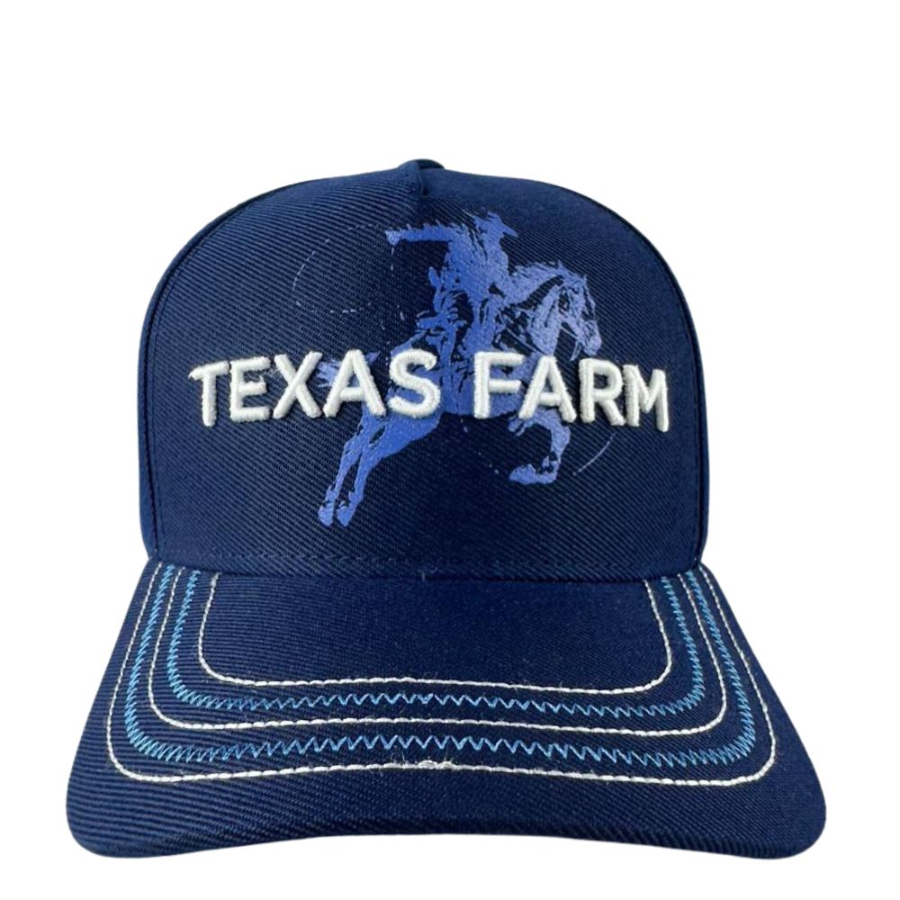 Boné Unissex Texas Farm Azul Marinho Com Logo Bordado e Branco - Ref. TF869