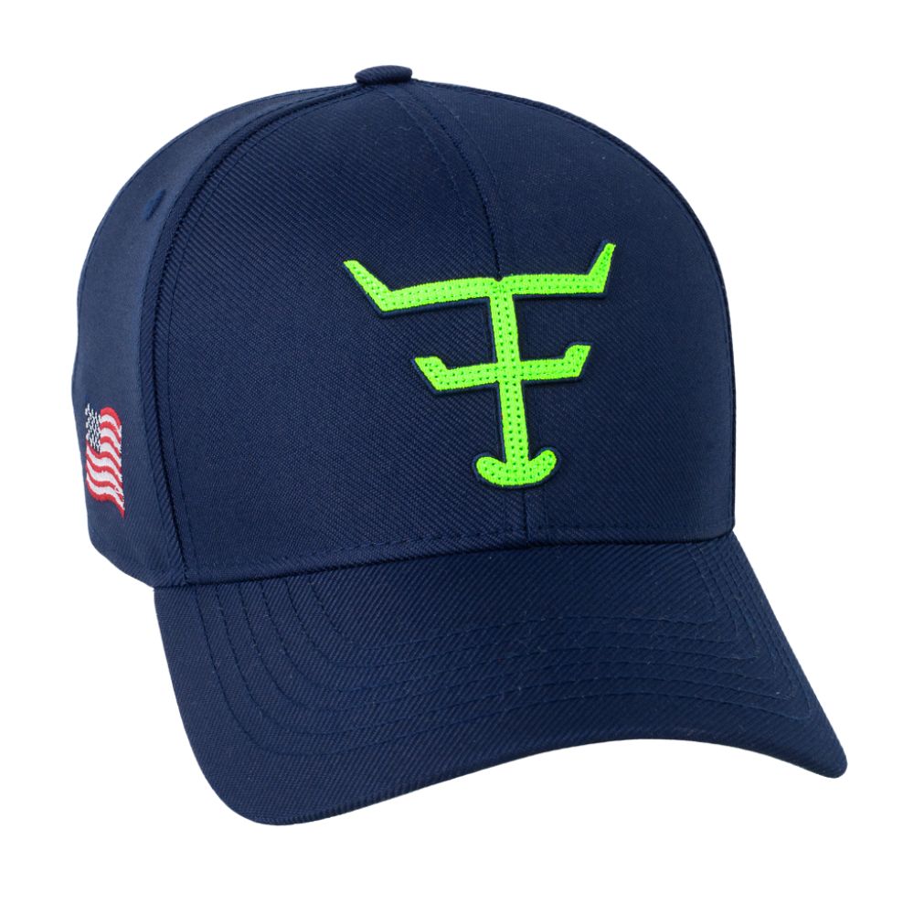 Boné Unissex Texas Farm Azul Marinho Com Logo Verde Neon Ref.TF672