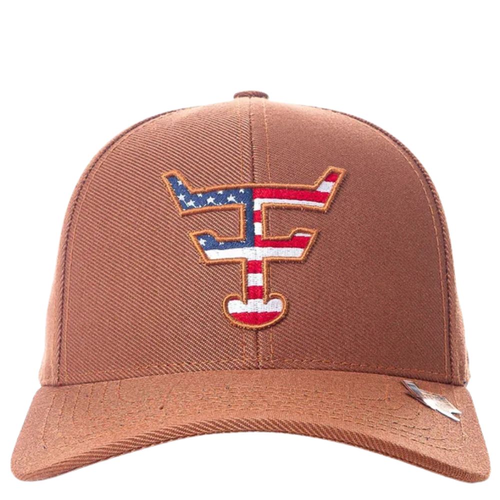 Boné Unissex Texas Farm Caramelo Com Logo Bandeira EUA Ref:TF355