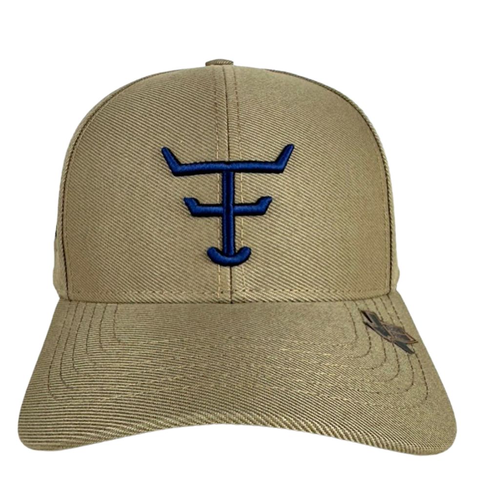 Boné Unissex Texas Farm Marrom Caqui Tx Classic Com Logo Em Azul REF:TF863