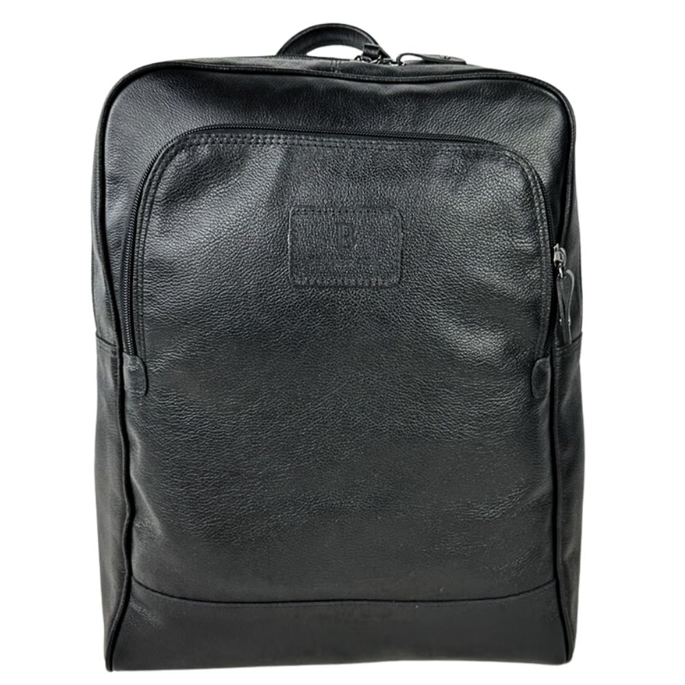 Mochila Masculina PelliBrasil 100% Couro Preto Para Notebook Até 15" Ref: 2035