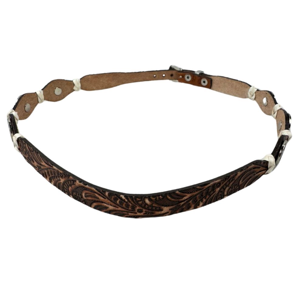 Bandinha Feminina Pyramid Country Marrom Claro Bordada/ Charroa Com Aplique De Metal Ref: B27