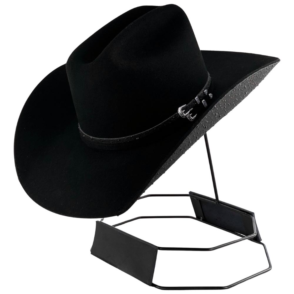 Chapéu Country Eldorado Edição Limitada Ana Castela Feltro Importado Preto Duas Bandinhas Aba 10 Detalhe Brilho AC960B