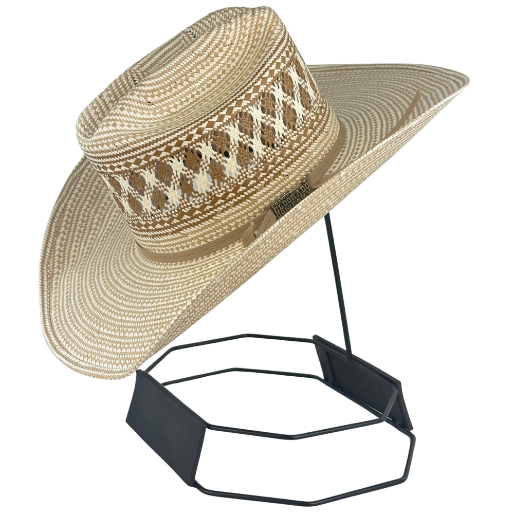 Chapéu Country Eldorado Palha 15X Shantung C. Ropers Aba 10.5 New Bicolor - Ref: EC841