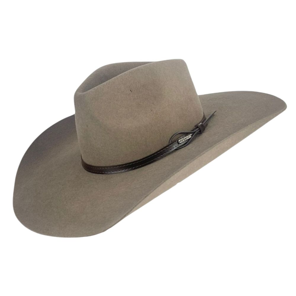 Chapéu Country Importado John B. Stetson Company 3X Premium Aba 12.0 Cor: Caqui C/ Banda Marrom Ref: 64421-0070